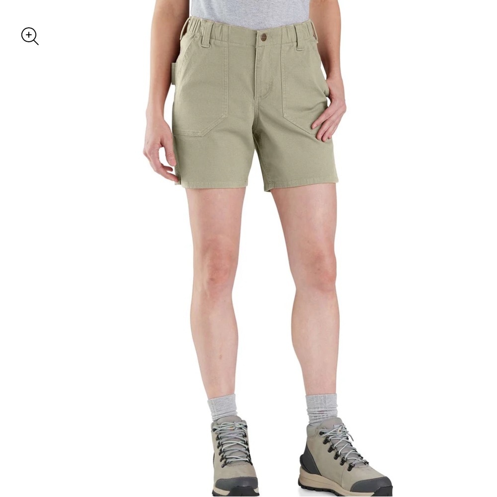 Carhartt Canvas Relaxed Fit Elastic Waist Workwear Granola Carpenter Shorts - Picture 4 of 15